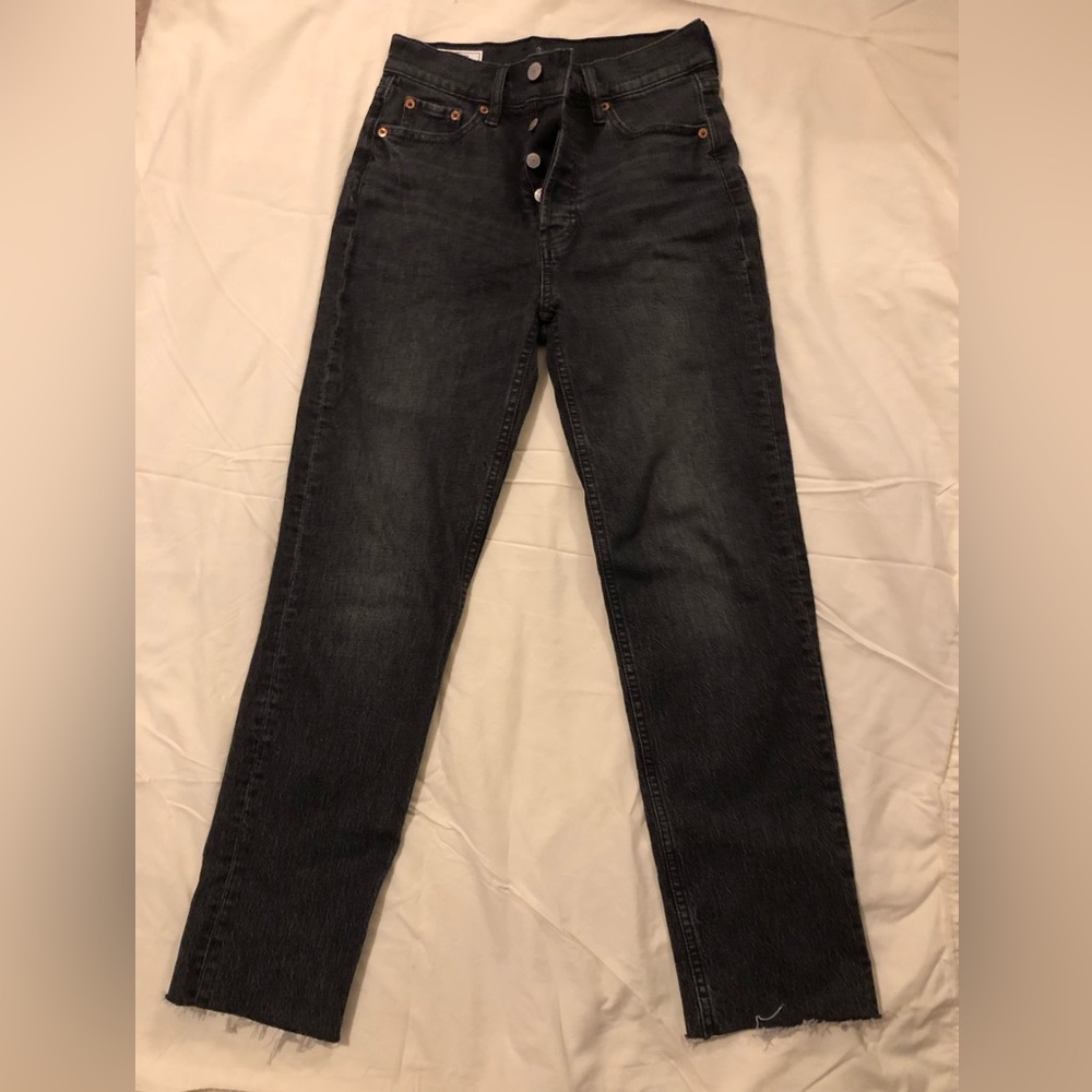 Gap Grey Cheeky Straight High Rise Size 25, 0R